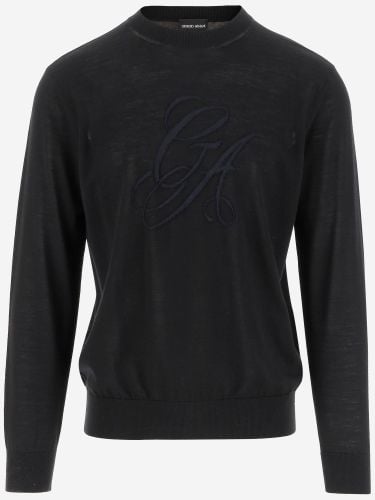 Wool Sweater With Logo - Giorgio Armani - Modalova