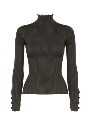 Fitted Turtleneck With Buttons On The Sleeves - Dondup - Modalova