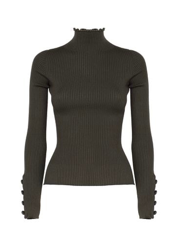 Fitted Turtleneck With Buttons On The Sleeves - Dondup - Modalova