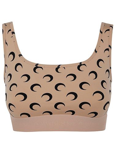 Moon Printed Cropped Top - Marine Serre - Modalova