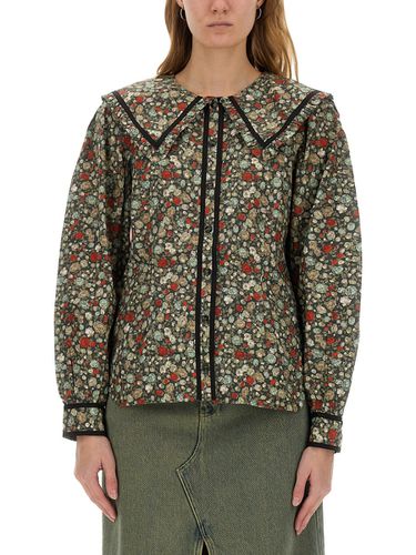 Ganni Floral Print Shirt - Ganni - Modalova