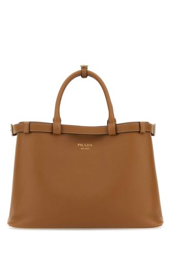 Caramel Leather Medium Buckle Handbag - Prada - Modalova