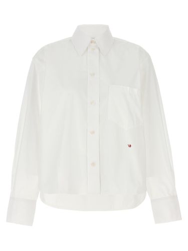 Cropped Shirt With Logo Embroidery - Victoria Beckham - Modalova