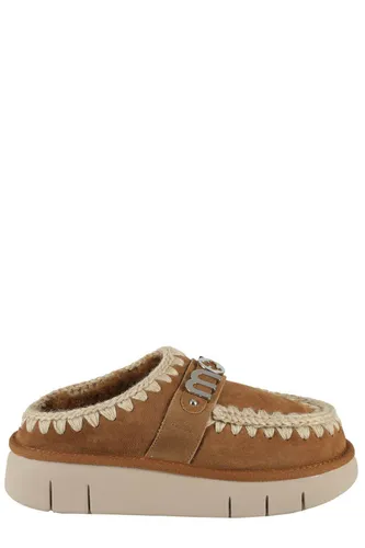 Logo-lettering Round-toe Slippers - Mou - Modalova