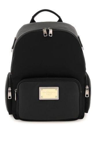 Nylon And Leather Backpack - Dolce & Gabbana - Modalova