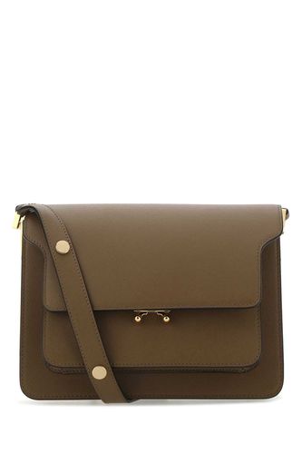 Brown Leather Trunk Shoulder Bag - Marni - Modalova