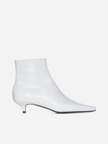 The Croco Slim Leather Ankle Boots - Totême - Modalova