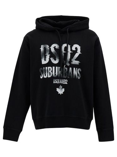 Hoodie With Logo Print In Cotton Man - Dsquared2 - Modalova
