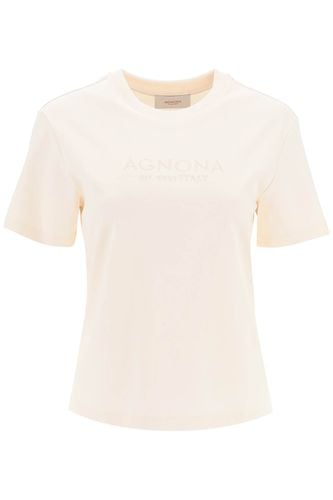 T-shirt With Embroidered Logo - Agnona - Modalova