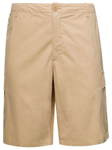 Cargo Shorts With Logo Patch In Cotton Man - Kenzo - Modalova