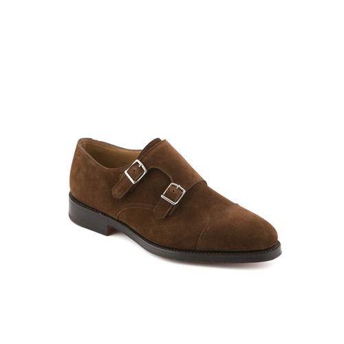 William Parisian Brown Suede Monk Strap Shoe - John Lobb - Modalova