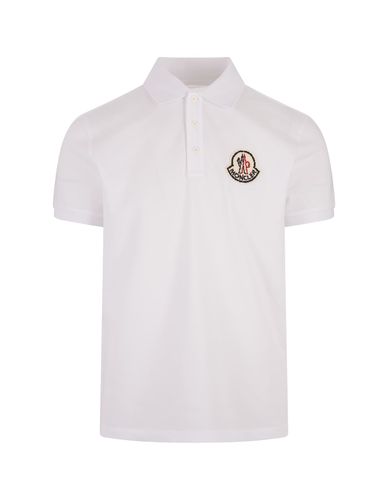 Moncler White Logoed Polo Shirt - Moncler - Modalova