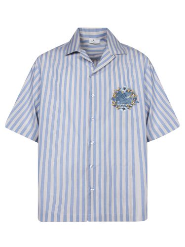 Striped Logo /light Blue Shirt - Etro - Modalova