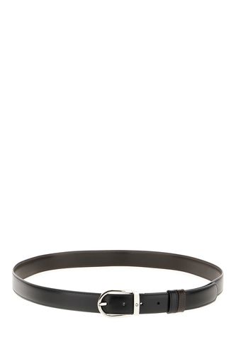 Black Leather Reversible Belt - Montblanc - Modalova