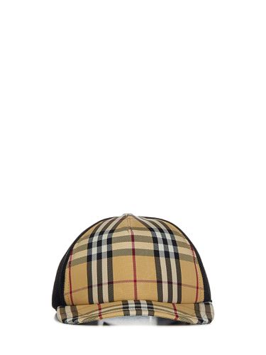 Baseball Cap With Vintage Check Motif And Mesh Insert In Nylon Man - Burberry - Modalova