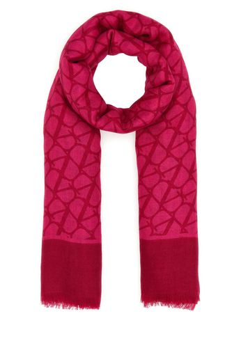 Embroidered Cashmere Blend Scarf - Valentino Garavani - Modalova