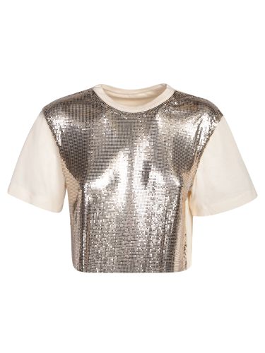 Nude Top In Shiny Mix-mesh - Paco Rabanne - Modalova