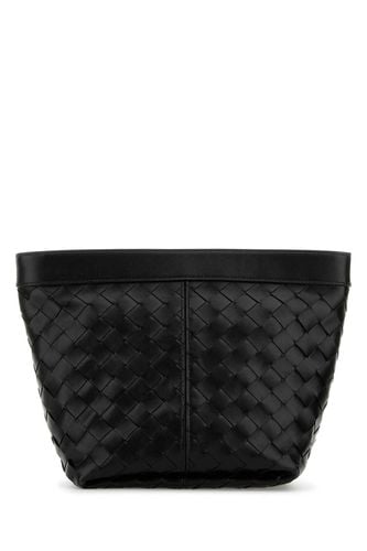 Black Leather Medium Flip Flap Pouch - Bottega Veneta - Modalova