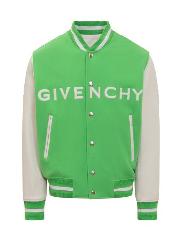 Wool And Leather Bomber Jacket - Givenchy - Modalova