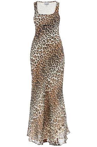 Maxi Chiffon Animal Print Dress - Ganni - Modalova