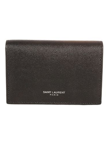 Saint Laurent Logo Buttoned Wallet - Saint Laurent - Modalova