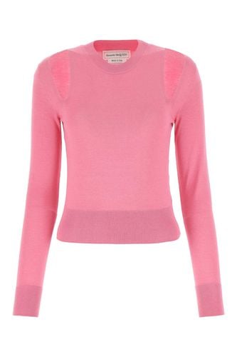Pink Silk Blend Sweater - Alexander McQueen - Modalova
