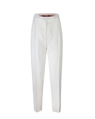 Pleat Detailed Tapered Trousers - Max Mara Studio - Modalova