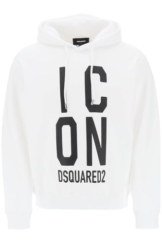 Icon Squared Cool Fit Hoodie With Logo Print - Dsquared2 - Modalova