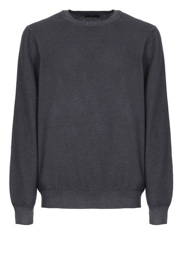 Charcoal Grey Virgin Wool Sweater - Fay - Modalova