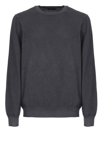 Charcoal Grey Virgin Wool Sweater - Fay - Modalova