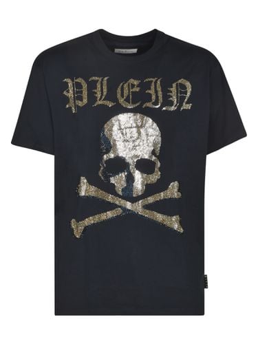 Round Neck Strass Skull T-shirt - Philipp Plein - Modalova