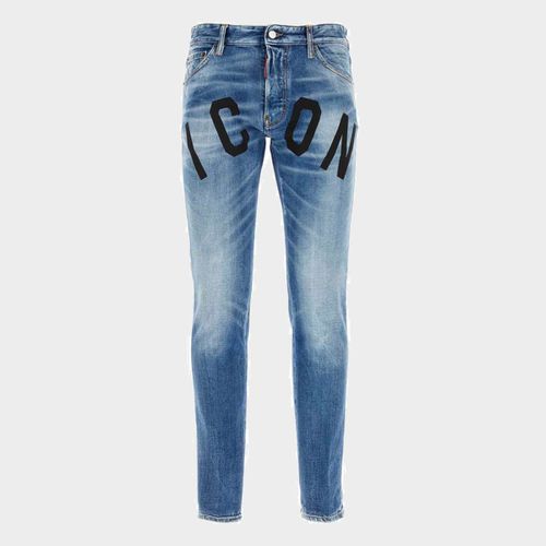 Navy Cotton Denim Jeans - Dsquared2 - Modalova