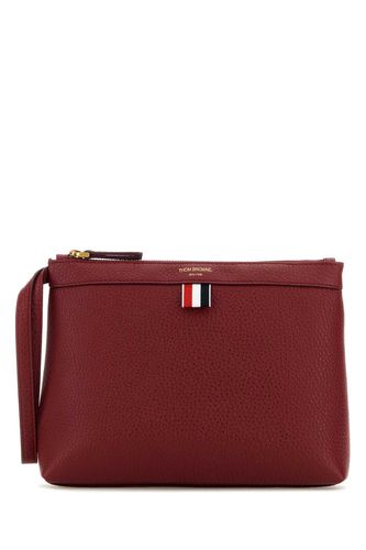 Burgundy Leather Beauty Case - Thom Browne - Modalova