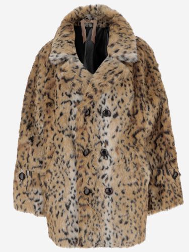 Short Faux Fur Coat With Leo Pattern - N.21 - Modalova