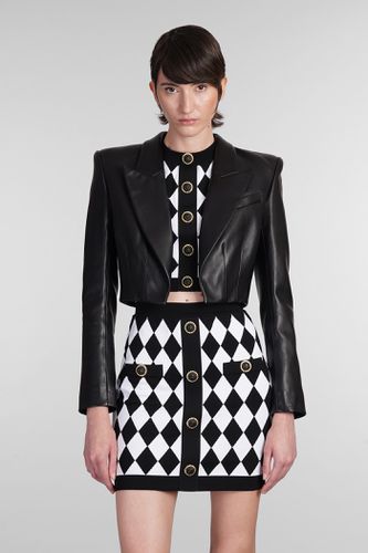 Balmain Blazer In Black Leather - Balmain - Modalova