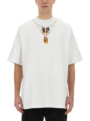 Feather Necklace T-shirt - Marcelo Burlon - Modalova