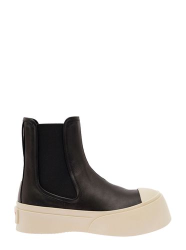Chelsea Boots With Logo Patch In Leather Woman - Marni - Modalova