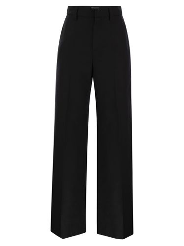 Wide High-waisted Wool And Cashmere Trousers With Necklace - Brunello Cucinelli - Modalova