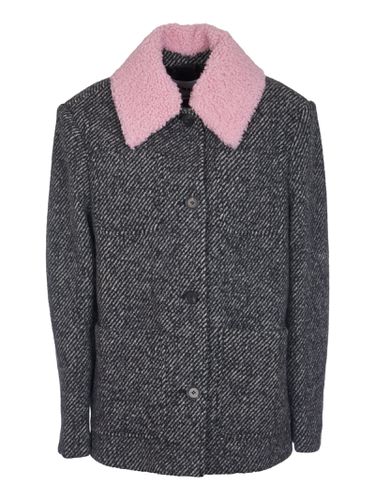 MSGM Fur Collar Buttoned Jacket - MSGM - Modalova