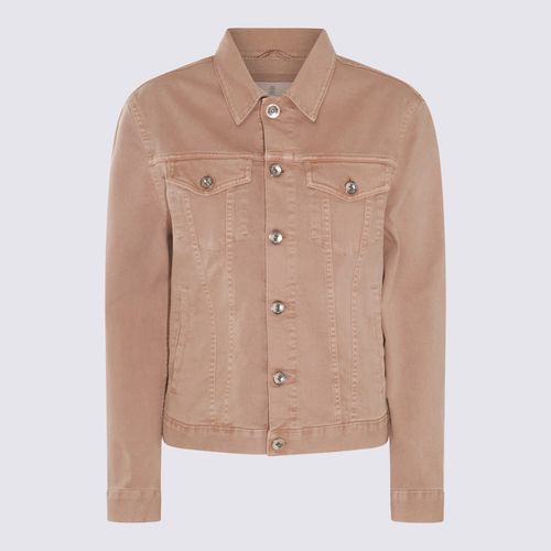 Beige Cotton Blend Denim Jacket - Brunello Cucinelli - Modalova