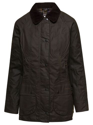 Dark Jacket With Ribbed Collar In Waxed Cotton Woman - Barbour - Modalova