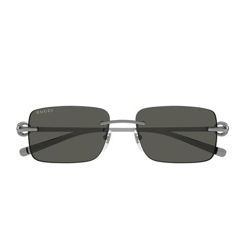 Gucci Gg1703s Linea Horsebit 001 Ruth 001 Ruthenium Grey Sunglasses - Gucci Eyewear - Modalova