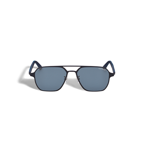 Lunettes de Soleil Carrées avec Monture en Métal - Métal - MB134465 - Solaires - MONTBLANC - Modalova