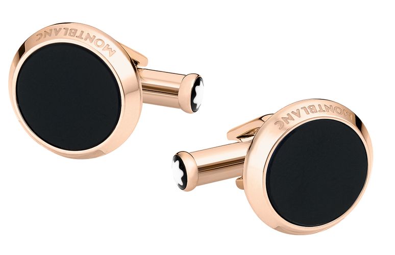 Boutons de Manchette Meisterstück avec Incrustation d'Onyx - Acier inoxydable - MB116663 - Boutons De Manchette - MONTBLANC - Modalova