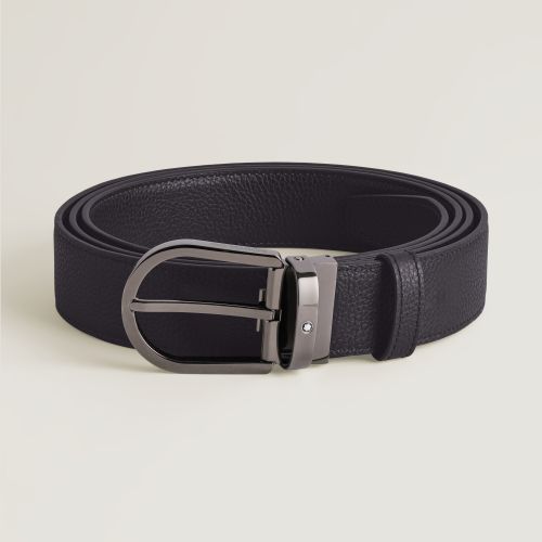 Ceinture Réversible Horseshoe 35 mm en Cuir Grainé - Cuir - MB199082 - Ceintures - MONTBLANC - Modalova