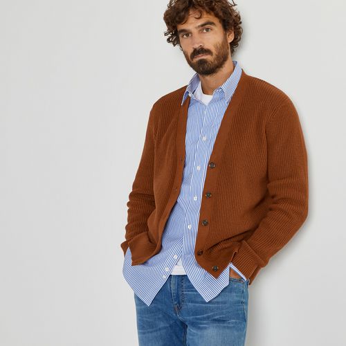 Cardigan Con Bottoni In Maglia Cotone Uomo Taglie L - la redoute collections - Modalova