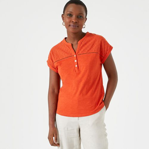 T-shirt Scollo Tunisino, Maniche Corte Donna Taglie 34/36 (FR) - 38/40 (IT) - anne weyburn - Modalova