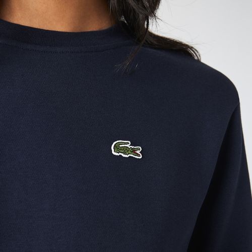 Felpa girocollo con logo ricamato sul petto - LACOSTE - Modalova