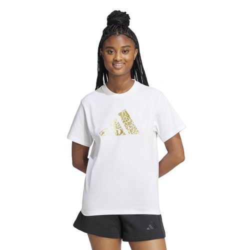 T-shirt Con Ampio Logo Dorato Donna Taglie S - adidas sportswear - Modalova