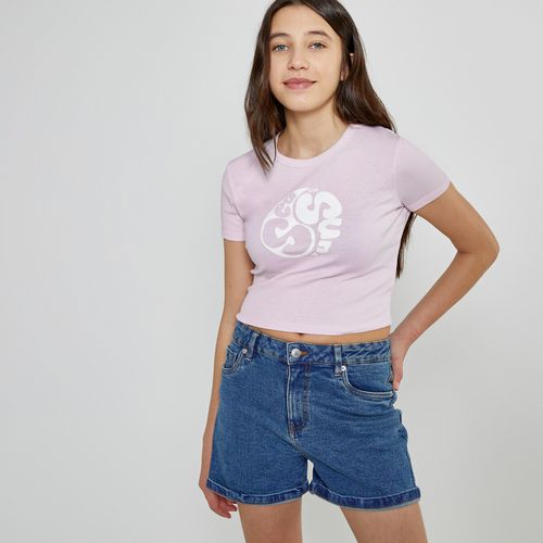 T-shirt cropped stampa davanti - LA REDOUTE COLLECTIONS - Modalova